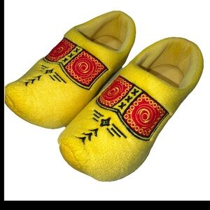 Holland Wooden Shoe Slippers, DUTCH YELLOW RED SOFT 40-42, WOMEN 8-10, mens 7-8